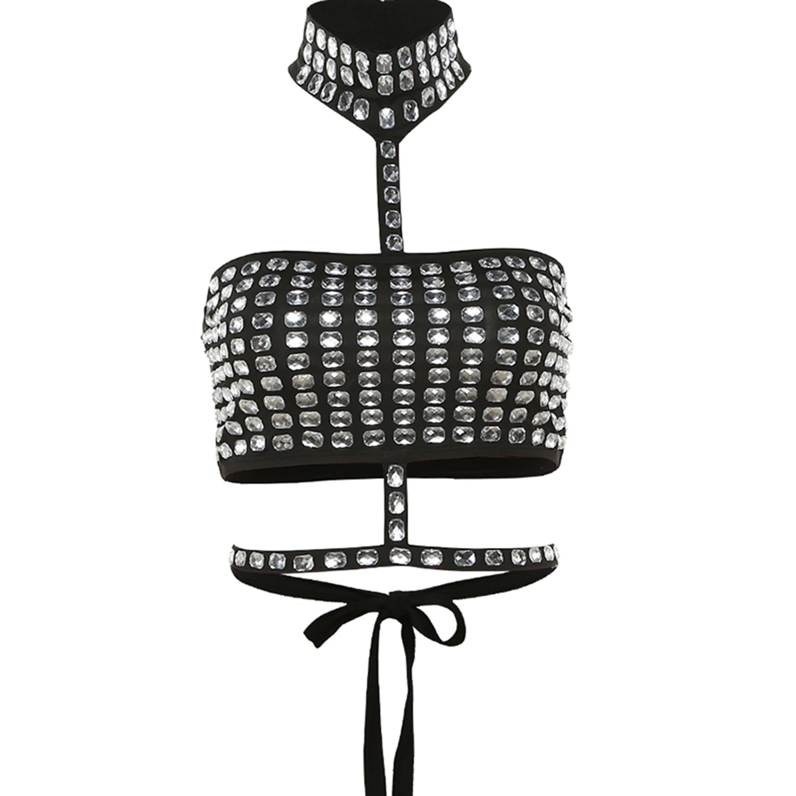 Crystal Embellished Choker Bustier
