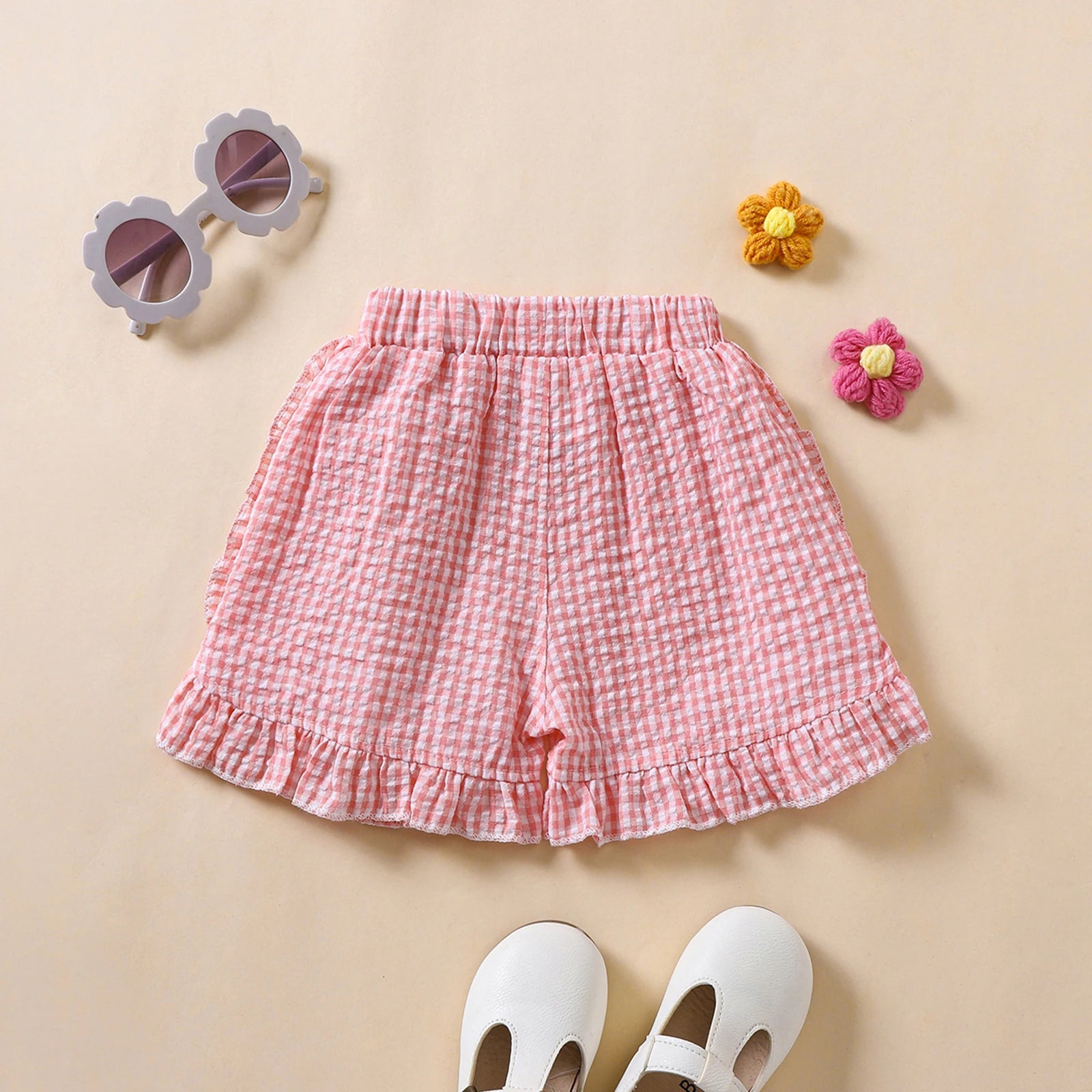 Gingham Ruffle Shorts
