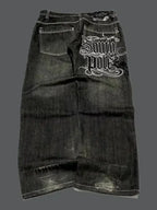 Embroidery Baggy Jeans