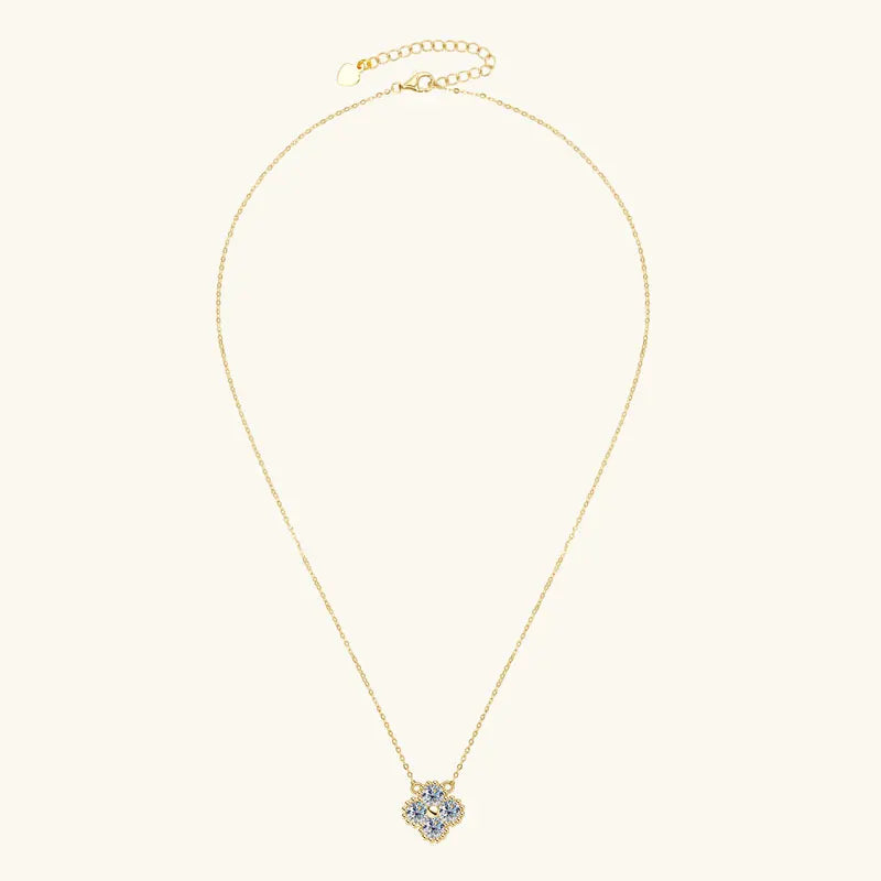 3mm Moissanite Clover Pendant Necklace