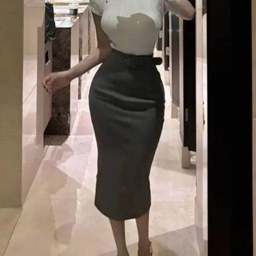 High Waist Belt Skirt