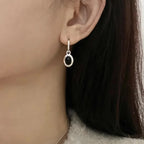 925 Sterling Silver Gold Round Earrings