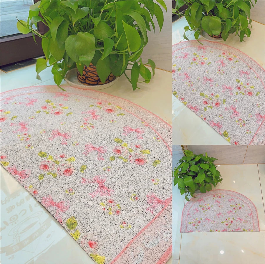 Oval Pink Rose and Cherub Mat