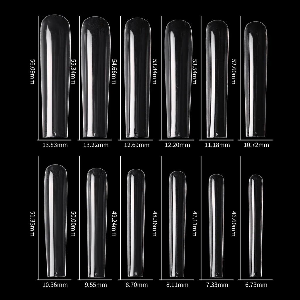 3XL Tapered Square Clear Full Cover Nail Tip 120PC Press On Nails False Artificial Tip  XXXL Extra Long Square Straight Nail Tip