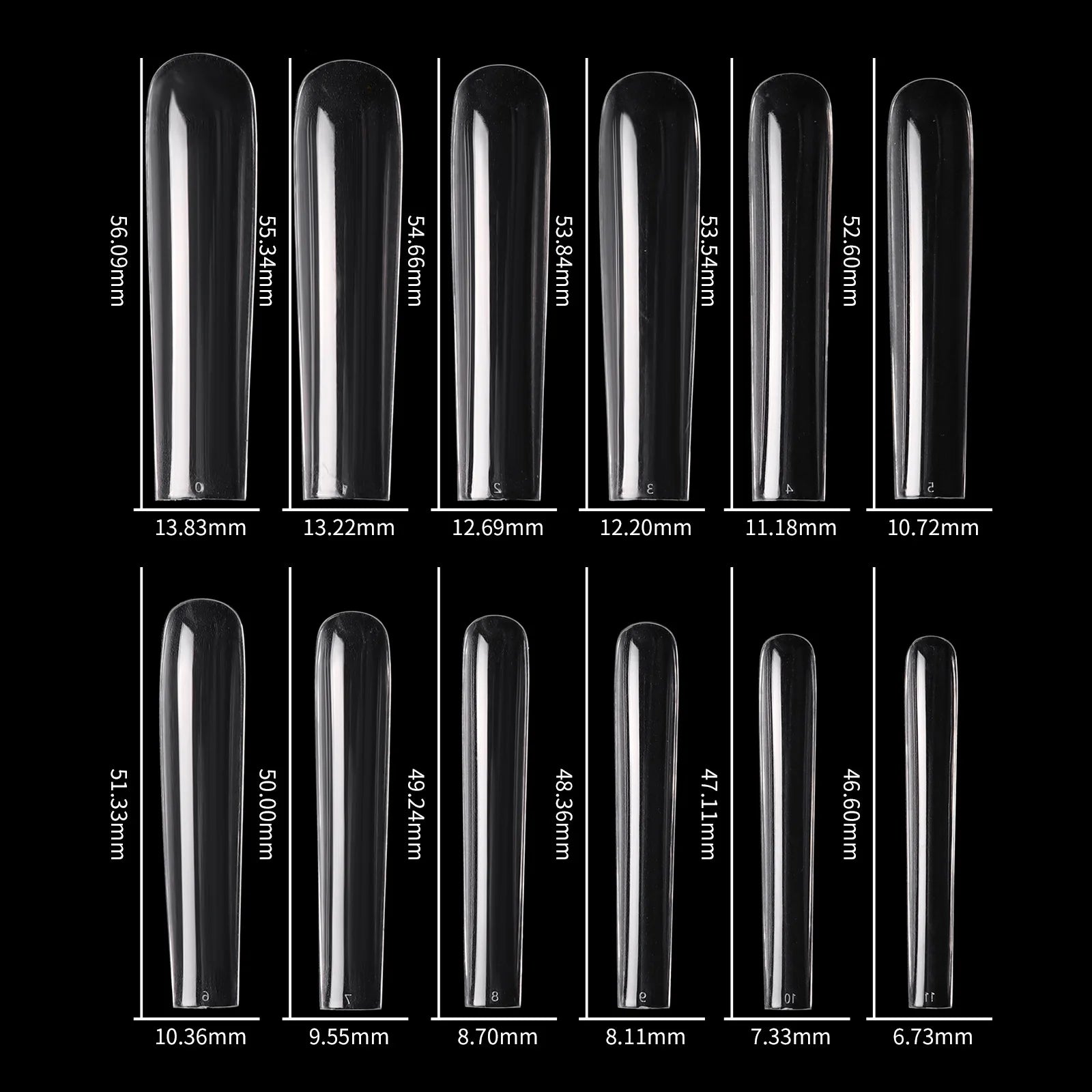 3XL Tapered Square Clear Full Cover Nail Tip 120PC Press On Nails False Artificial Tip  XXXL Extra Long Square Straight Nail Tip
