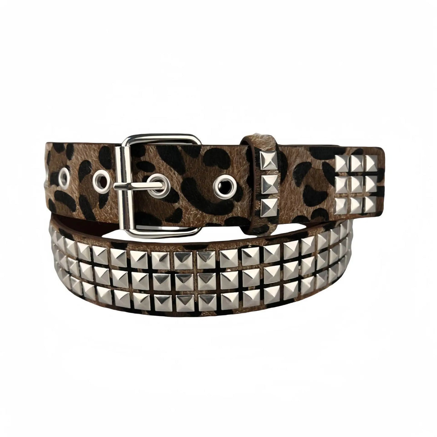 Fashion Gothic Square Rivet Belt Metal Pyramid Belt Men and Women Pink Punk Hardware Jeans Y2K Belts Women's Belt