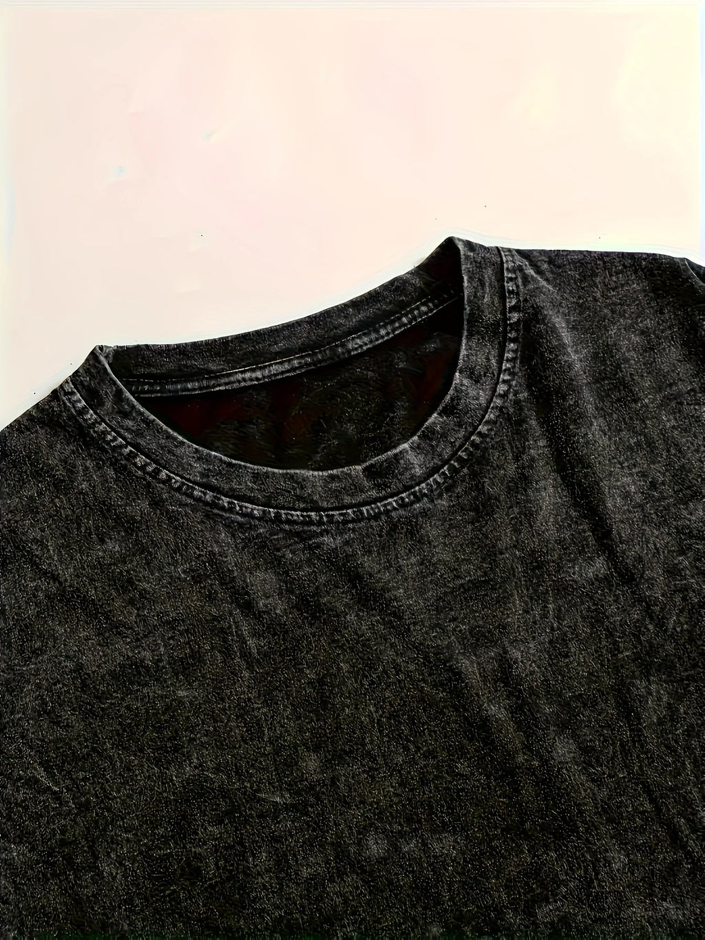 Washed Moon Casual Round-Neck Short-Sleeve Tee