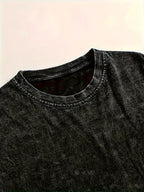 Washed Moon Casual Round-Neck Short-Sleeve Tee