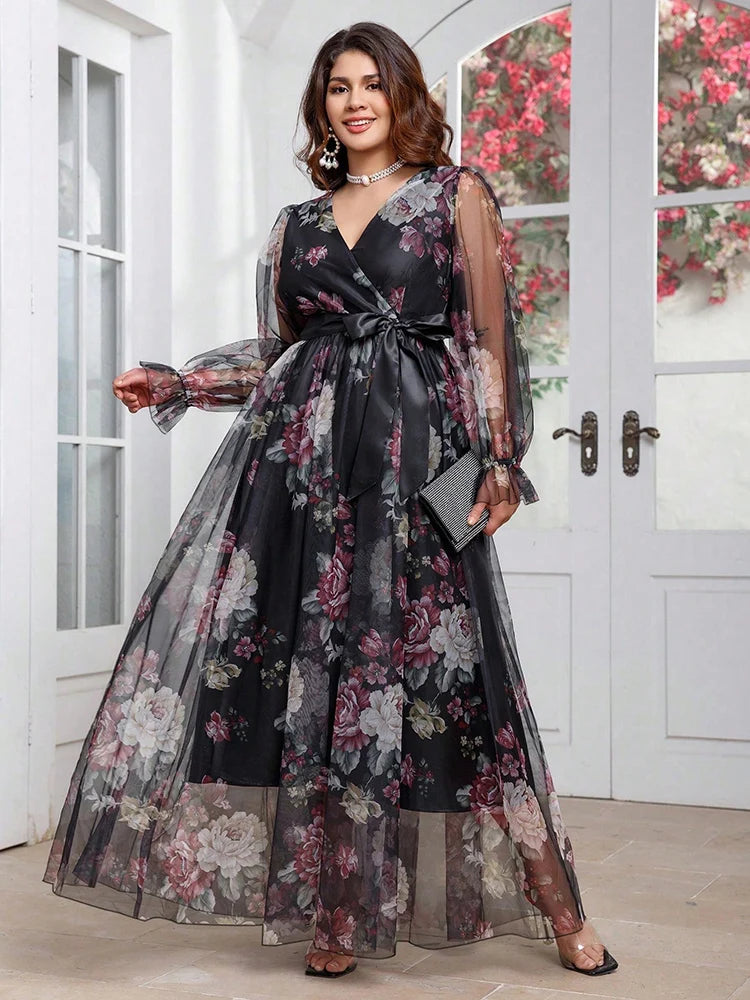 Long Sleeve Party Maxi Dress