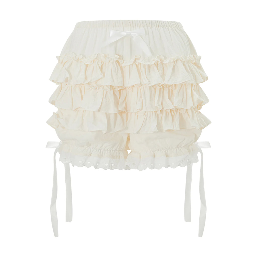 Bow Lace Trim Shorts