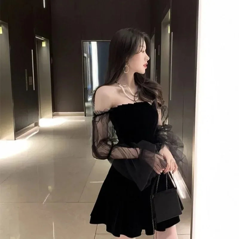 Lace Chiffon Mini Dress