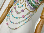 Handmade Turquoise Lavender Multi Stone Bead Body Chain Bralette