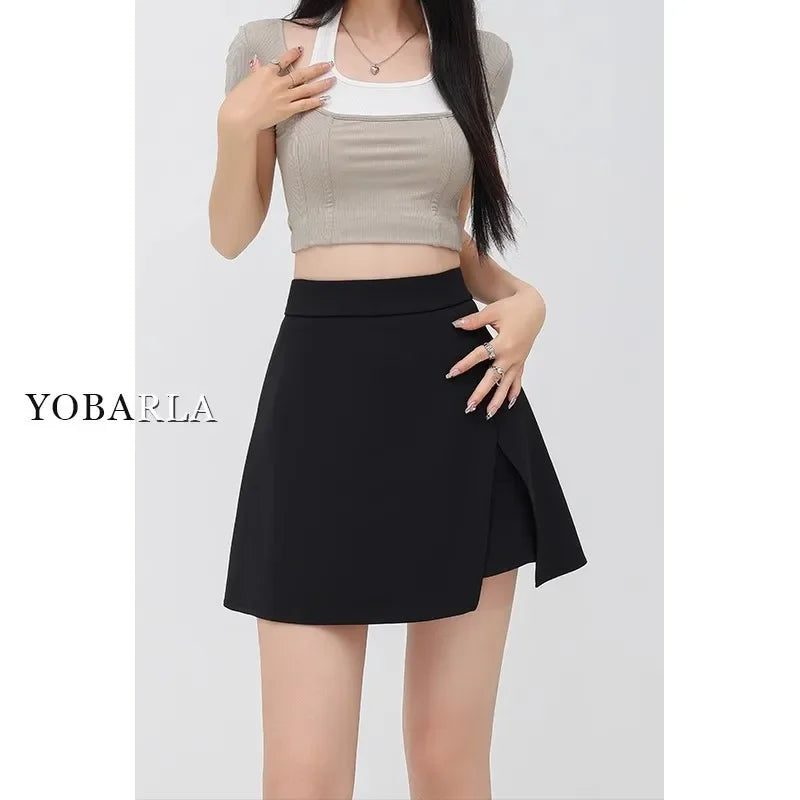 High-Waisted A-Line Mini Skirt