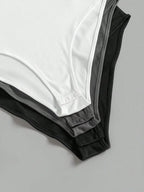 (3pcs) Round Neck Short Sleeve Bodysuit Set