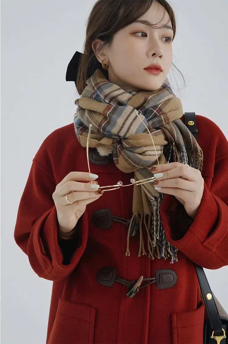 Lamb Wool Collar Duffle Coat