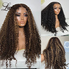 Honey Blonde Highlight Curly Wig