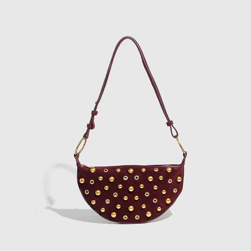 Rivet Crescent Bag Shoulder Bag