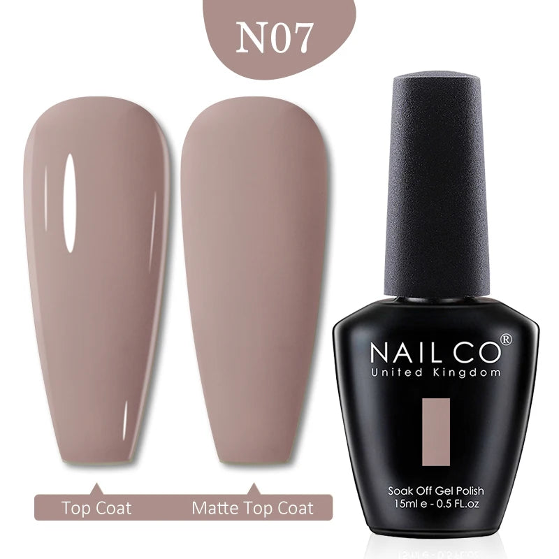 NAILCO 15ml Nail Gel Polish Winter Nude Colors Hybrid Gel Varnish Manicure UV Gel Nail Polish Primer Top Base Coat LED Nails Art