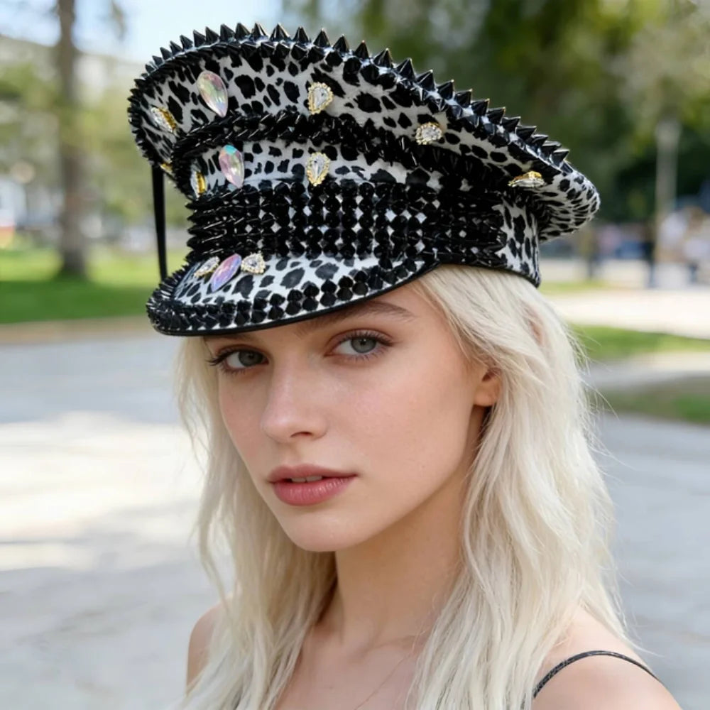 Steampunk Rhinestone Captain Hat