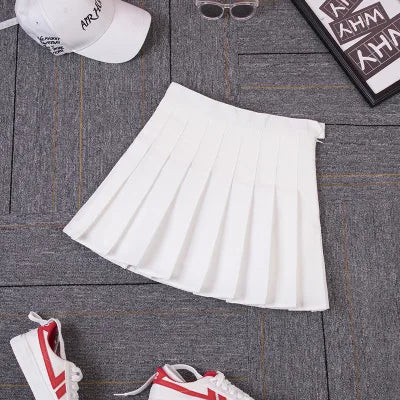 Pleated Plaid Skirt