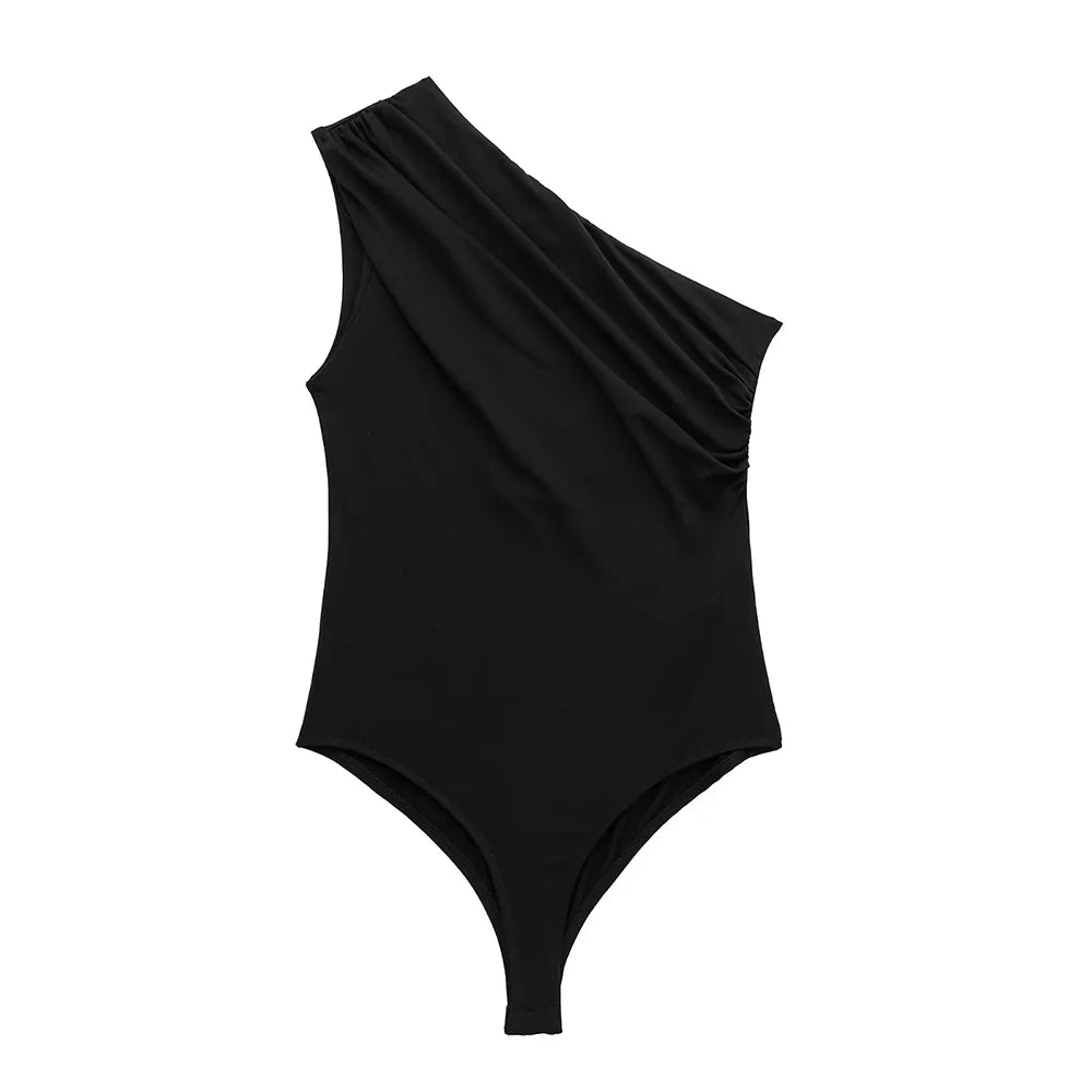 Ruched Asymmetric Bodysuits