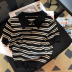 Knitted Stripe Polo