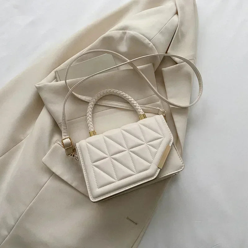 Plaid PU Leather Square Handbag
