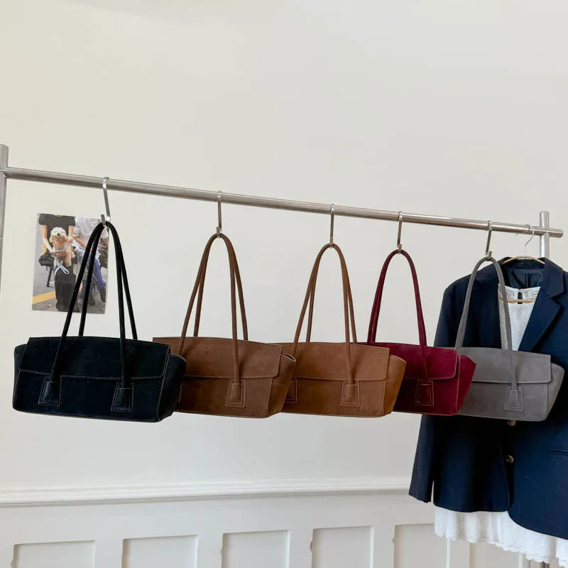 Faux Suede Shoulder Bag