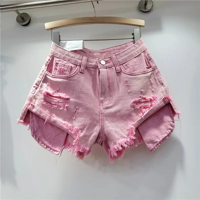 Distressed Denim Shorts