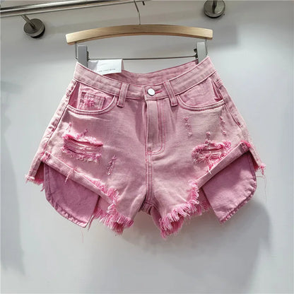 Distressed Denim Shorts