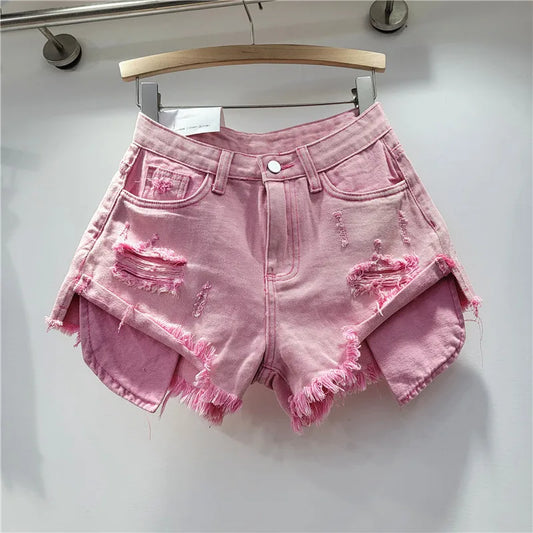 Distressed Denim Shorts