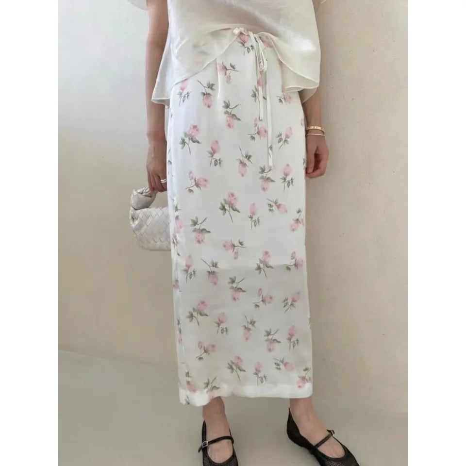 Floral Print Half Skirt
