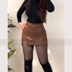 A-Line High Waist Split Mini Skirt