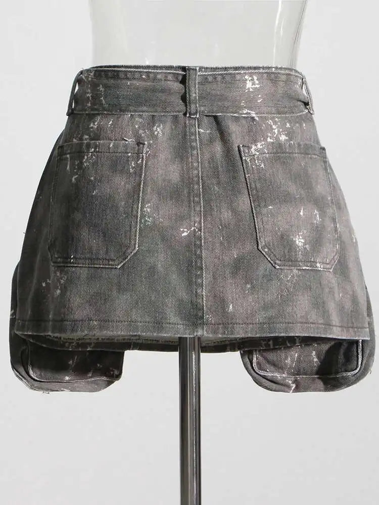DEAT Camouflage Denim Skirt