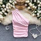 Asymmetrical Pleated Tank Top