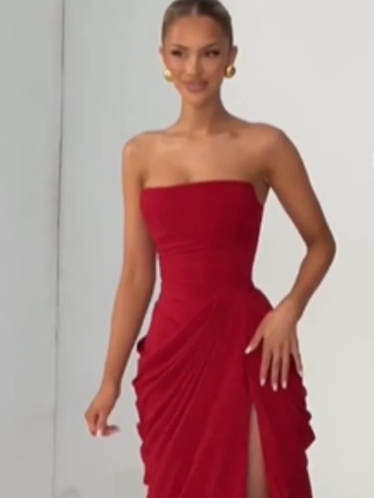 Solid Pleated Halter Dress