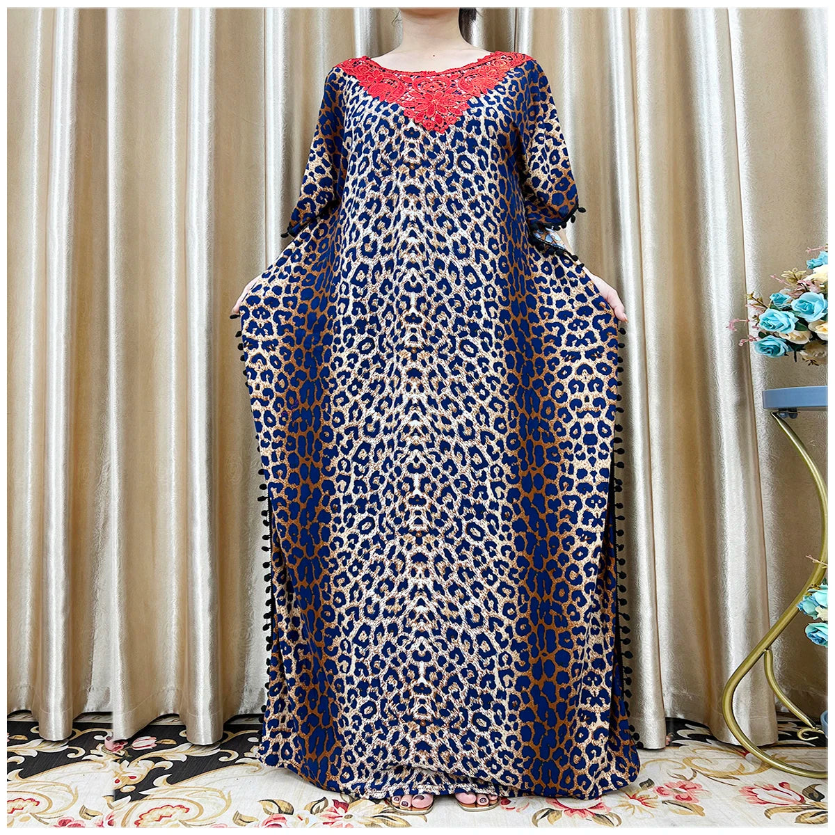New Flower Sleeve African Dresses For Women Muslim Abaya Dubai Turkey Muslim Fashion Hijab Cotta Dress American Islam Clothing