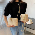 Mini Straw Bucket Crossbody