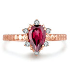 925 Sterling Silver Ring Garnet Gemstones Ring