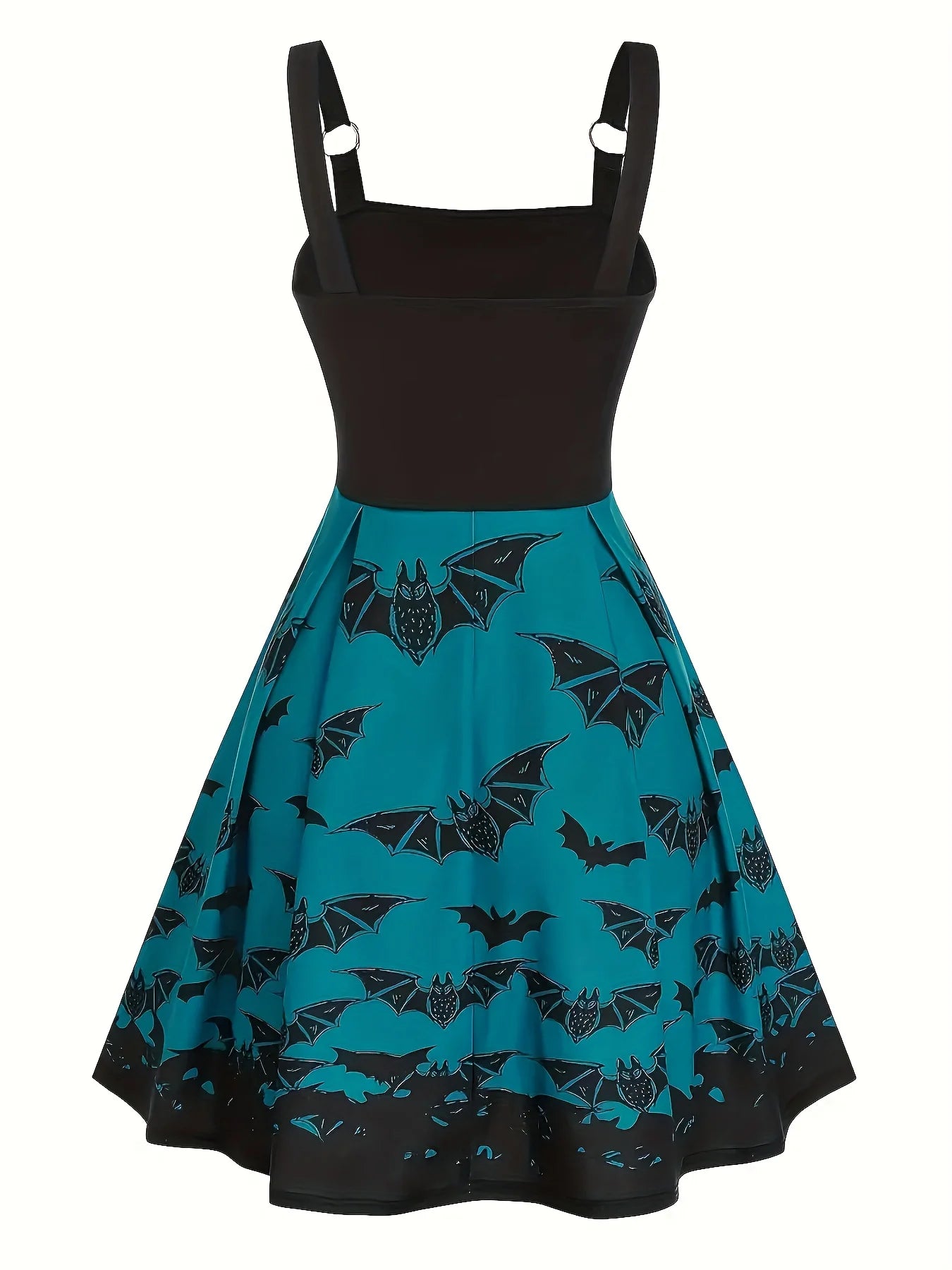 Bat Print High Waist Sling A Dress