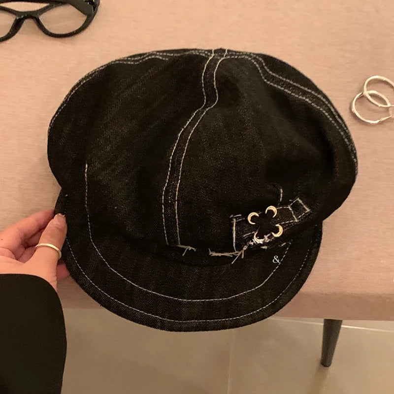 Denim Newsboy Hat