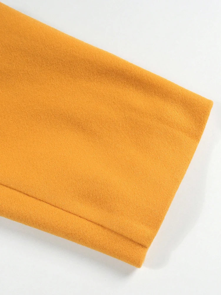 Pure Color Double-Breasted Jacket