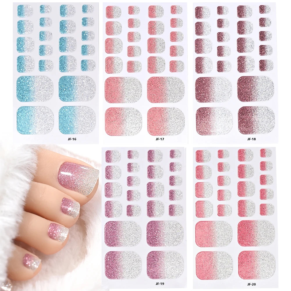 1 set 110 tips Shine Glitter Toenail Stickers
