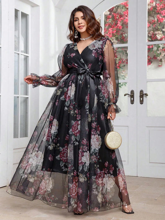 Long Sleeve Party Maxi Dress