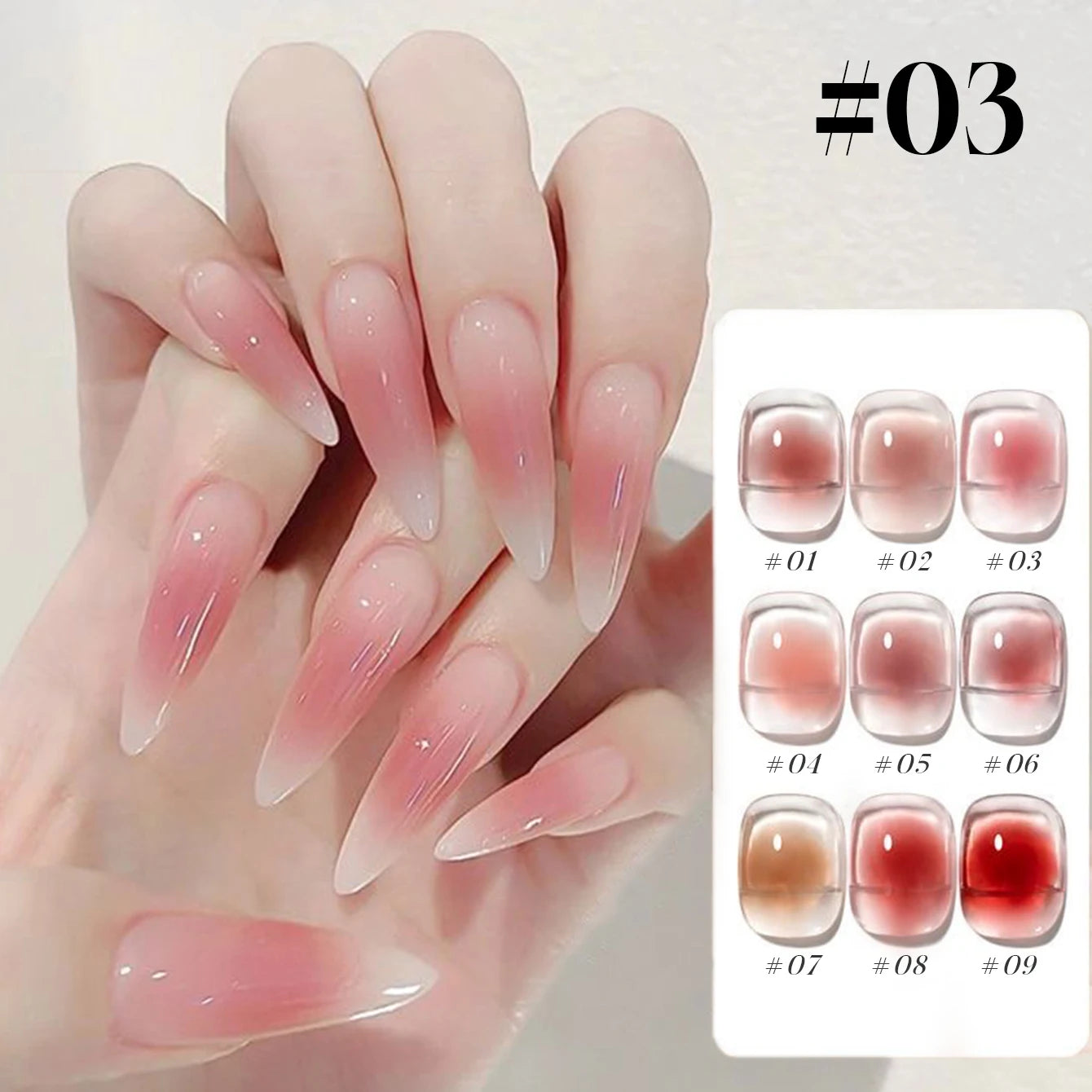 10ML 1-9pcs Blush Jelly Gel Nail Polish