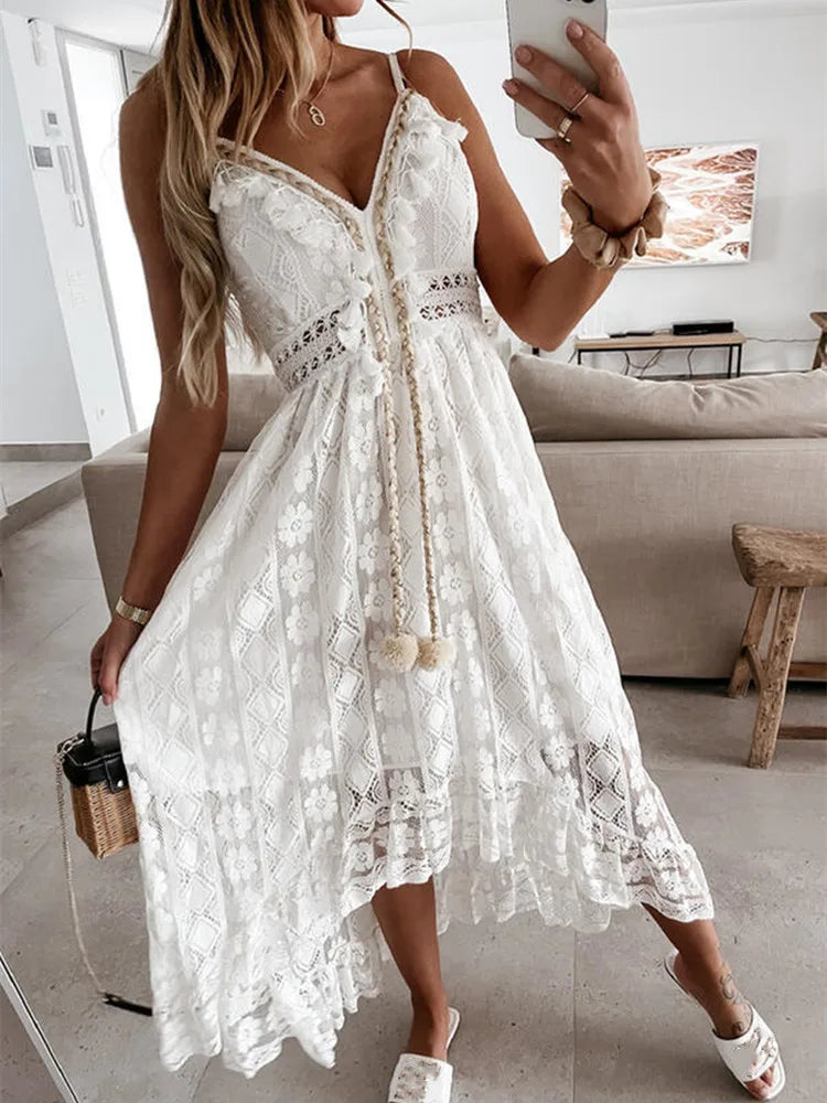 Lace Boho Style Long Dress