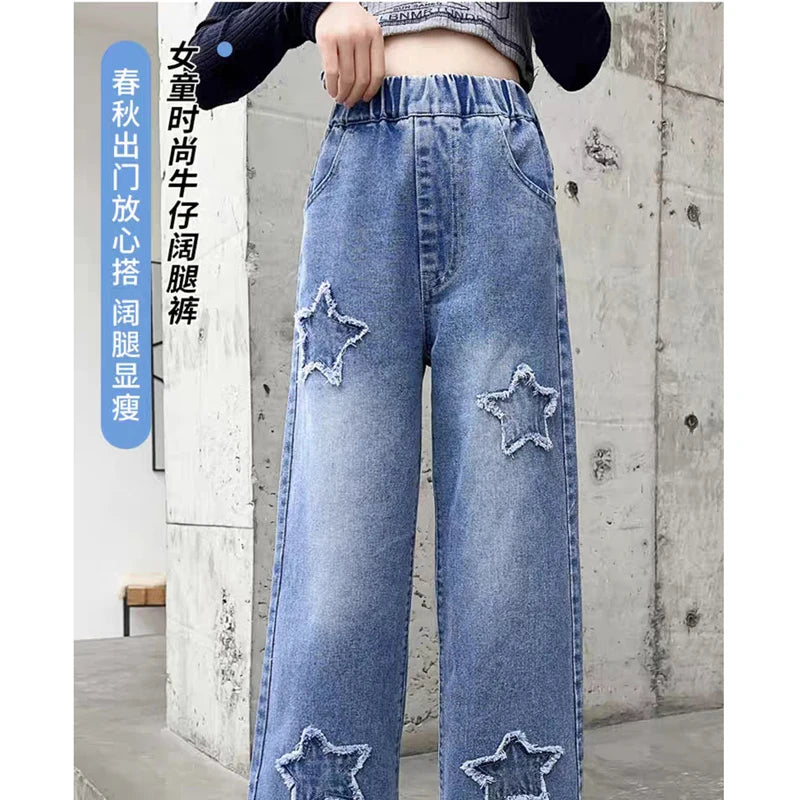 Wide Leg Cargo Star Jeans