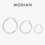 925 Sterling Silver Bold Classic Simple French Hoop Earrings