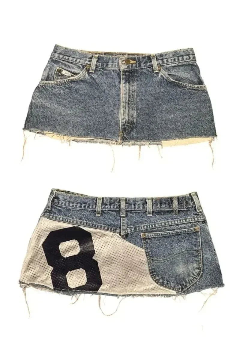 Washed Denim Shorts