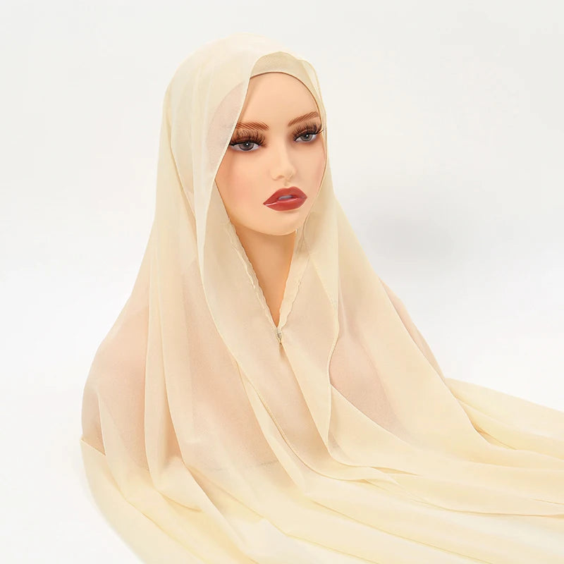Chiffon Hijab with Bulit-In Magnets